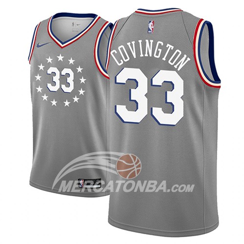 Maglia NBA Philadelphia 76ers Robert Covington Ciudad 2018-19 Grigio